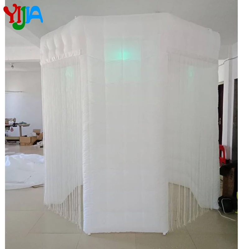 

8FT Octagon Inflatable Photo Booth Enclosure with String door Cover and LED lights Inflatable Photo Booth Tent for Party Events