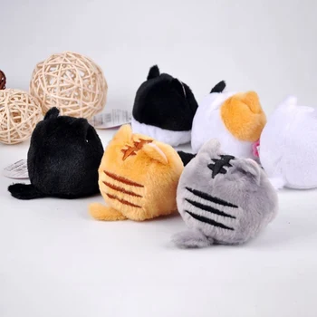 

NEW 1PCS 6 Colors KAWAII 10CM Cats Stuffed Toys Keychain Cat Gift Plush Toy Doll For Kid's Party Birthday Plush Toys For Kids