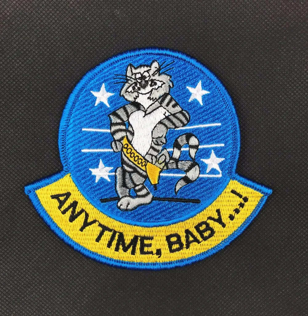 

Anytime Baby Patch Embroidery Tiger Tactical Patches Hook Military Armband Combat Brassard Army Badge Blue Color Emblem 8*10cm
