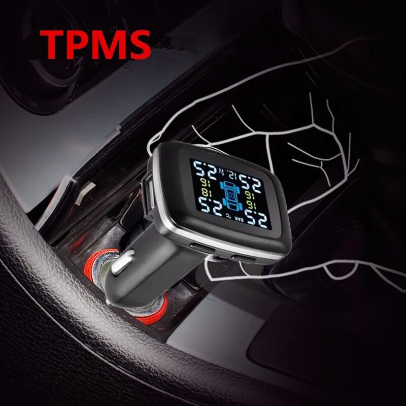 Умный автомобиль TPMS система контроля давления в шинах прикуриватель цифровой ЖК-дисплей Автоматическая охранная сигнализация s