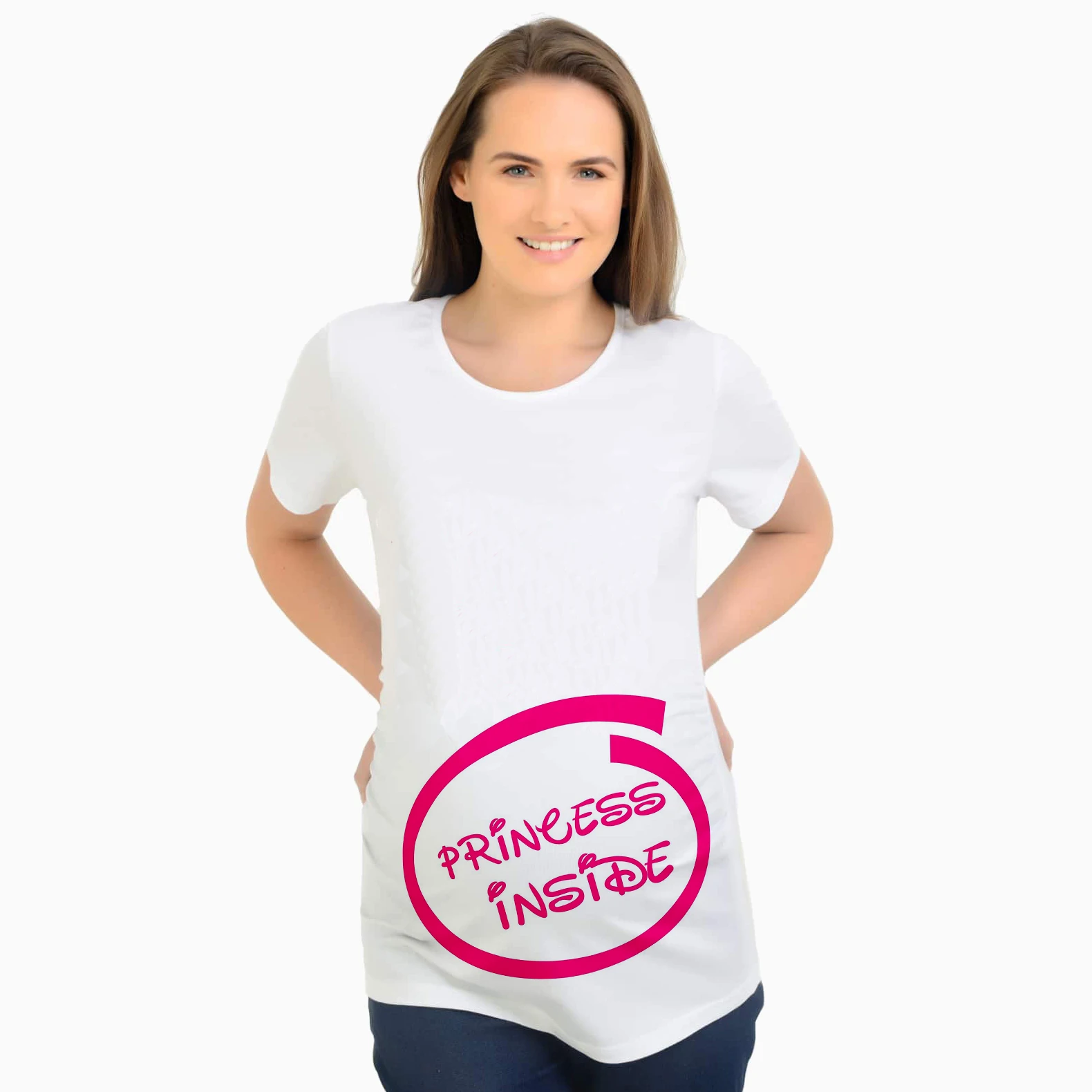 

Funny Girl Princess Inside Pregnant T-shirt Women Maternity Feeding Tee Shirt Pregnancy Top Lactancia Tee Shirt Femme Enceinte