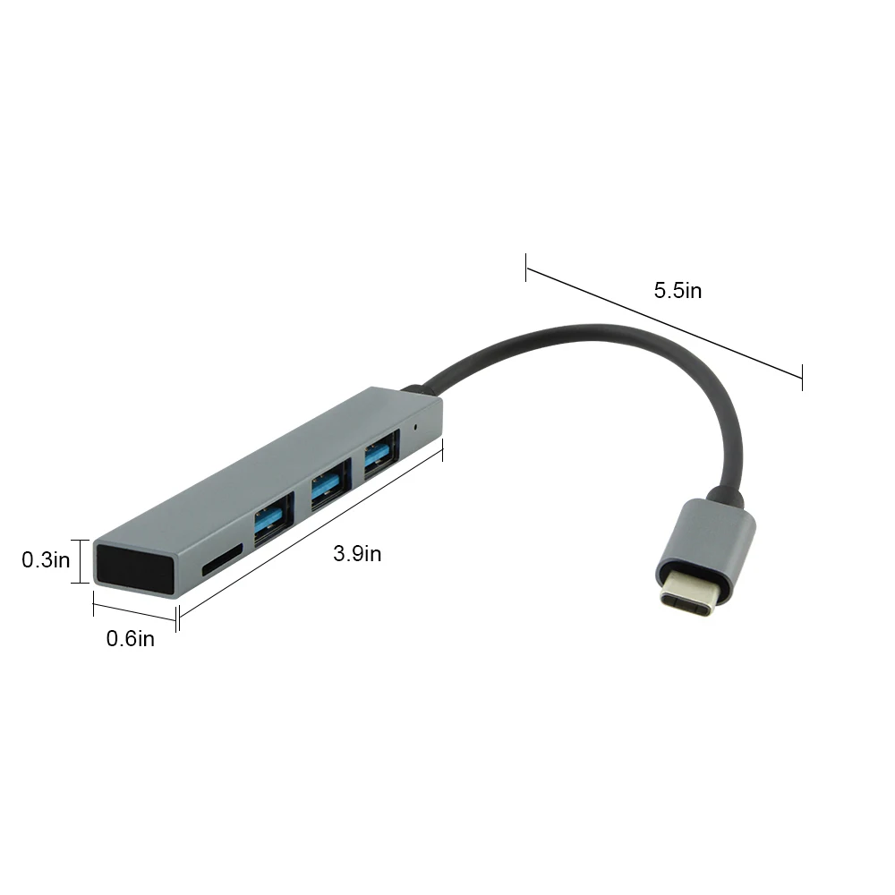 Usb 3.0 Hub 4 Ports TF Card Reader To The Interface Of The Typ -C HiGH Speed Usb Hub Compatible Phone With The Macbook U-disk