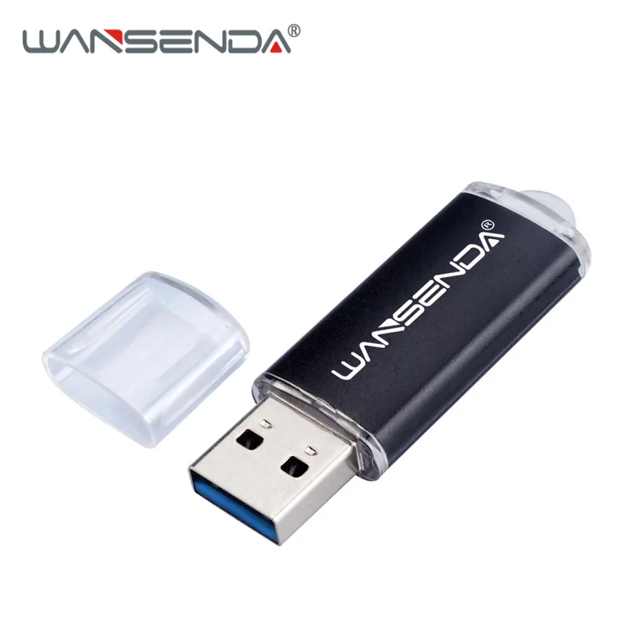 USB флеш-накопитель WANSENDA 3,0, 16 ГБ, 32 ГБ, флеш-накопитель, 64 ГБ, 128 ГБ, 256 ГБ, флеш-накопители, внешний накопитель, USB 3,0, карта памяти - Цвет: Черный