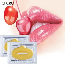 Efero губ питательная маска Золото, коллаген кристалл насосный дозатор для геля тампоны для губ Enhancer увлажняющая маска гель мембраны сущность губы патч 15 шт