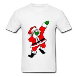 Ретро рубашки мужские с круглым вырезом вытирая белый Санта Клаус короткий рукав мода 2018 футболки