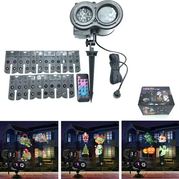 

Newest 12 Patterns Christmas Laser LED Projector Lamp Blue&Red&White LED Stage Light Outdoor Landscape Lawn Garden Starry Light