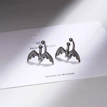

Sole Memory Personality Elf Cute Bat Wings Cool Sweet 925 Sterling Silver Fashion Female Stud Earrings SEA570
