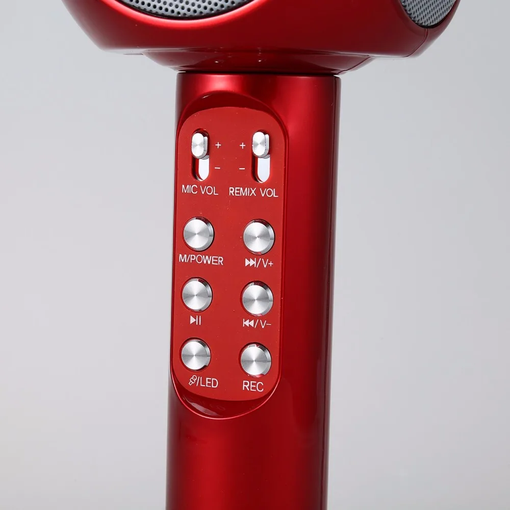 WS1816 беспроводной Bluetooth KTV караоке микрофон динамик USB СВЕТОДИОДНЫЙ светильник деревянные духовые инструменты аксессуары