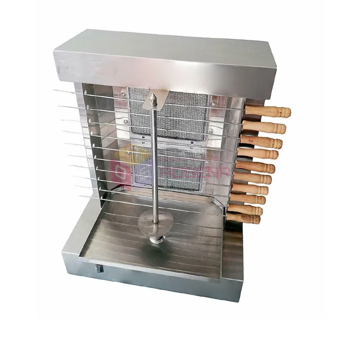 Stainless Steel Gas Vertical Rotisserie Broiler Gas Barbecue kebab