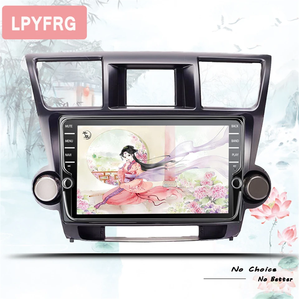 Cheap 9" Octa core Car radio for Toyota Highlander Kluger 2008-2012 android 9.1 car DVD player with 4G RAM 64G ROM Head Unit 3