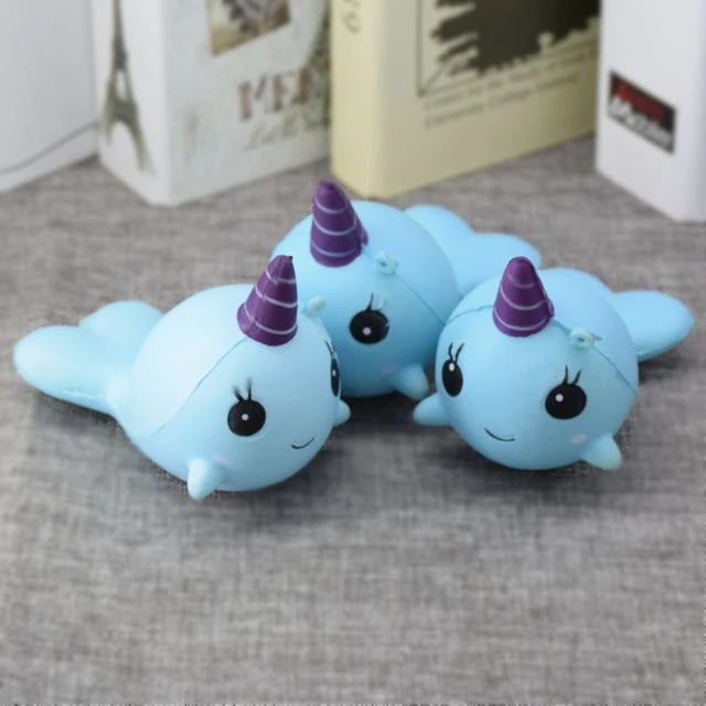 Narwhal Uni Blue 11cm Slow Rising Cute Soft Collection Gift Decor Toy