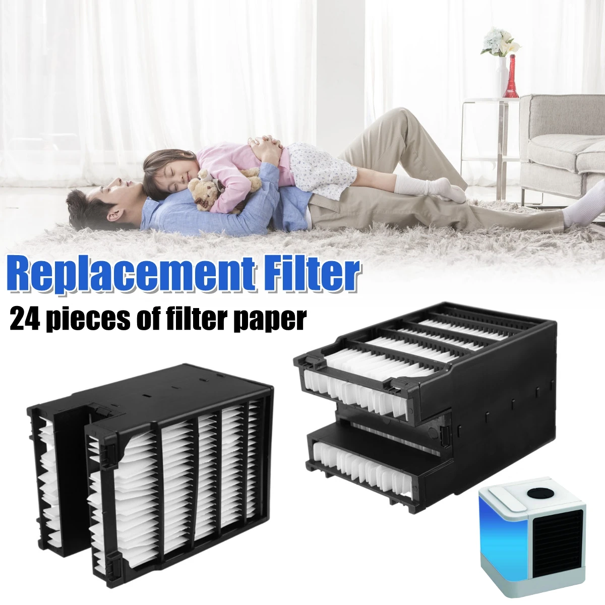 

24PCS Arctic Air Personal Space Cooler As Seen Cool Replacement Filter For Cooling Fan Computer Fan Dust Filter