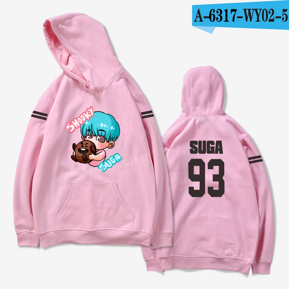 aikooki hoodies women Bangtan Boys Kpop idol Hoodies Sweatshirts Autumn Streetwear Fans Hoodies Cap Casual Clothes Plus Size - Цвет: pink