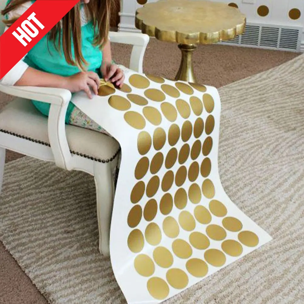 Polka Dot Wall Stickers Gold Silver Black White Wall Decals Vinyl Stickers Home Decor Sticker