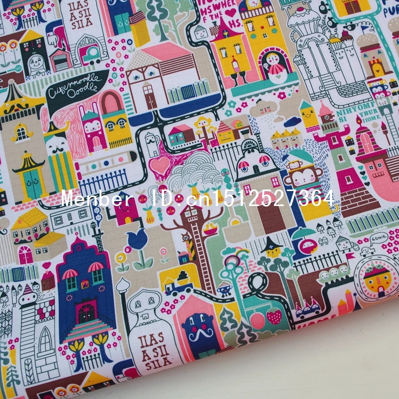 

PVC coated waterproof fabric - Castle (blue) (WF013)