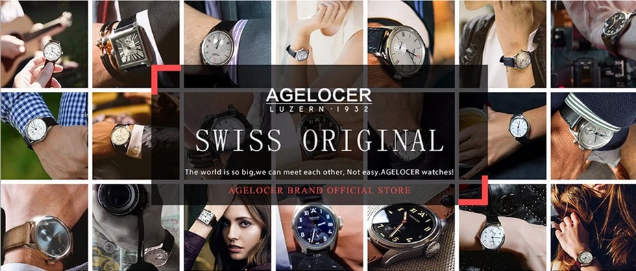 Agelocer дизайнерские часы мужские натуральная кожа часы ремешок черный циферблат кварцевый механизм наручные часы аналоговые автоматические часы