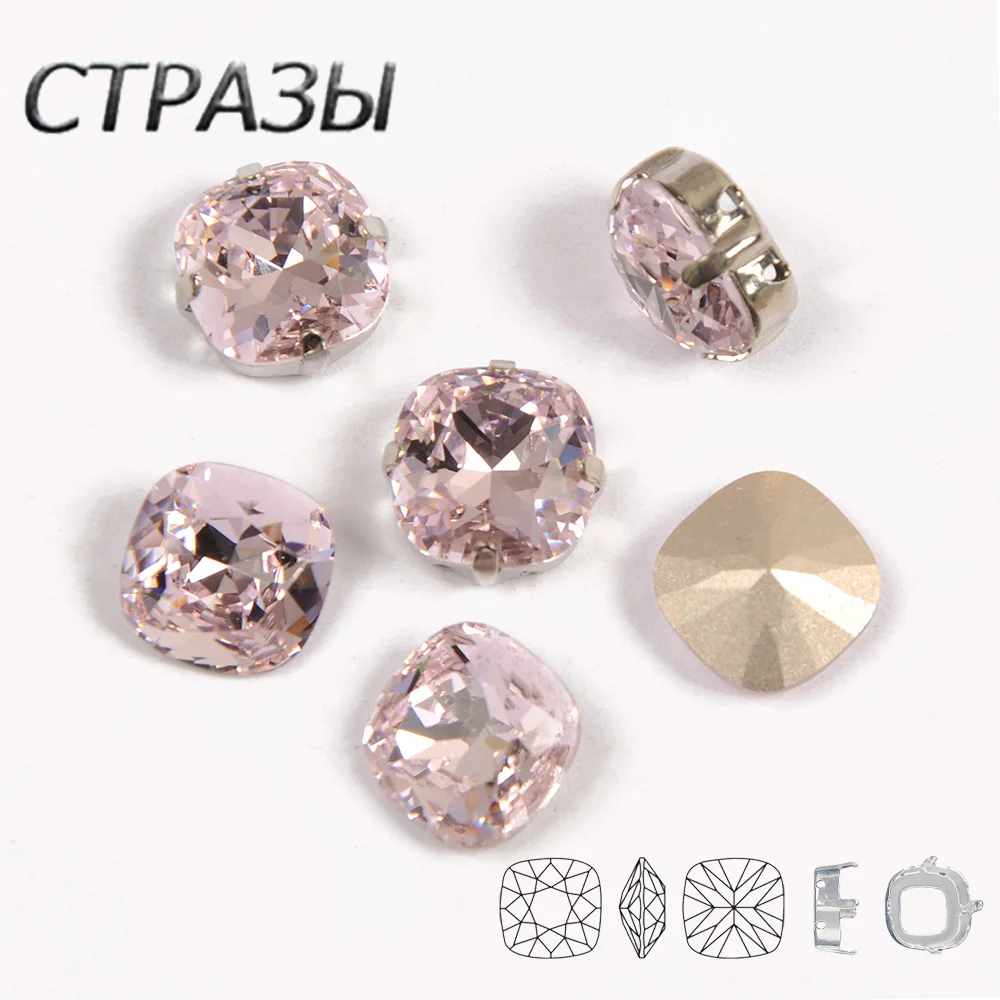 

light Rose DIY Strass Sew on Rhinestones Silver Gold claw setting Fancy Stones For Garment Jewelry Decoration
