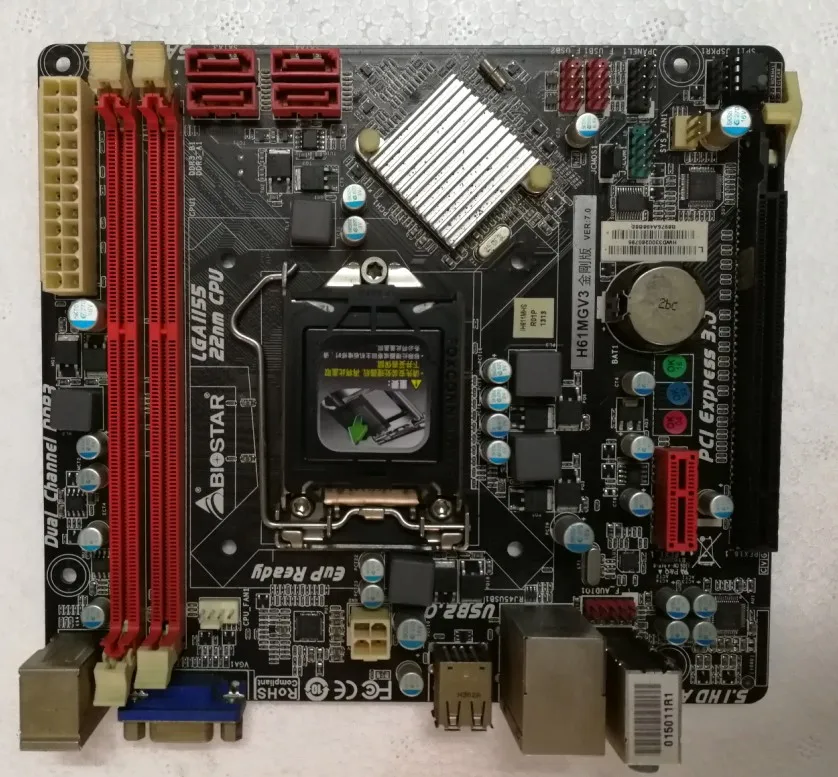 original motherboard for Biostar H61MGV3 LGA 1155 DDR3 16GB Desktop ...