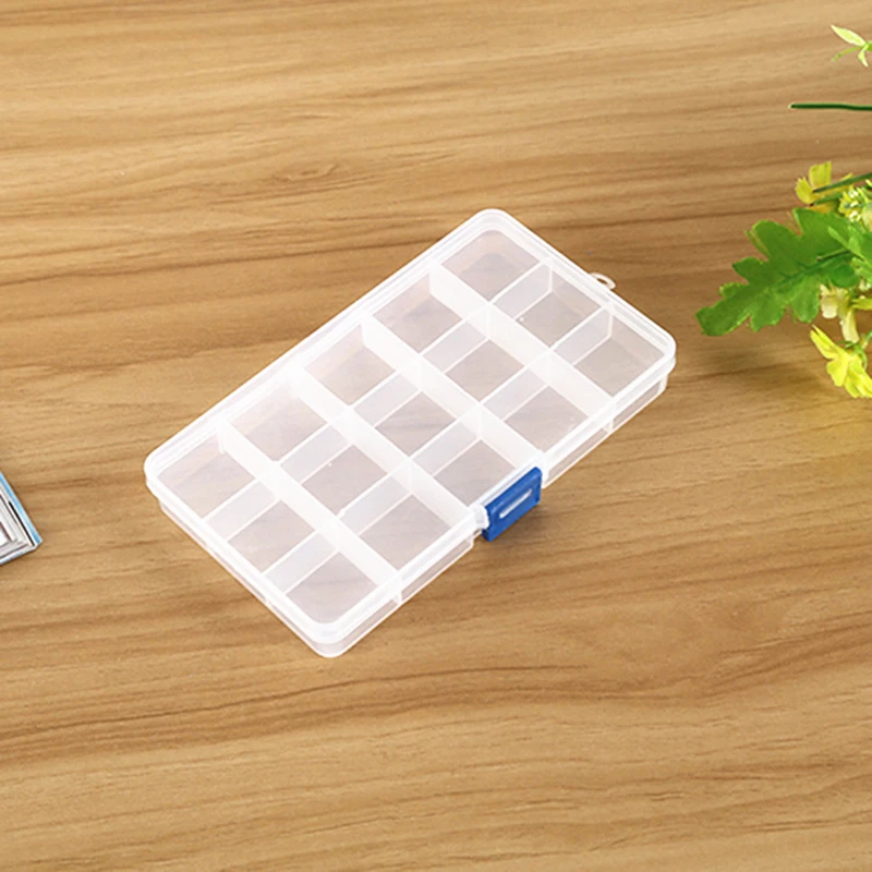 

15 Compartments Storage Case Box Transparent Fishing Lure Square Fishhook Box Spoon Hook Bait Tackle Box Fish Accessory Box