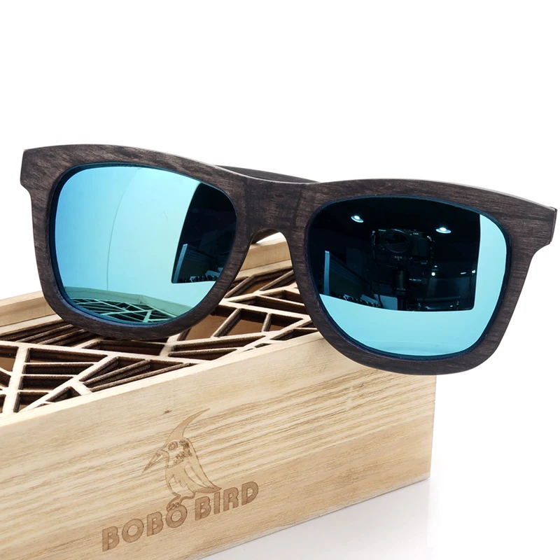 BOBO BIRD мужские деревянные бамбуковые солнцезащитные очки квадратный Летний стиль