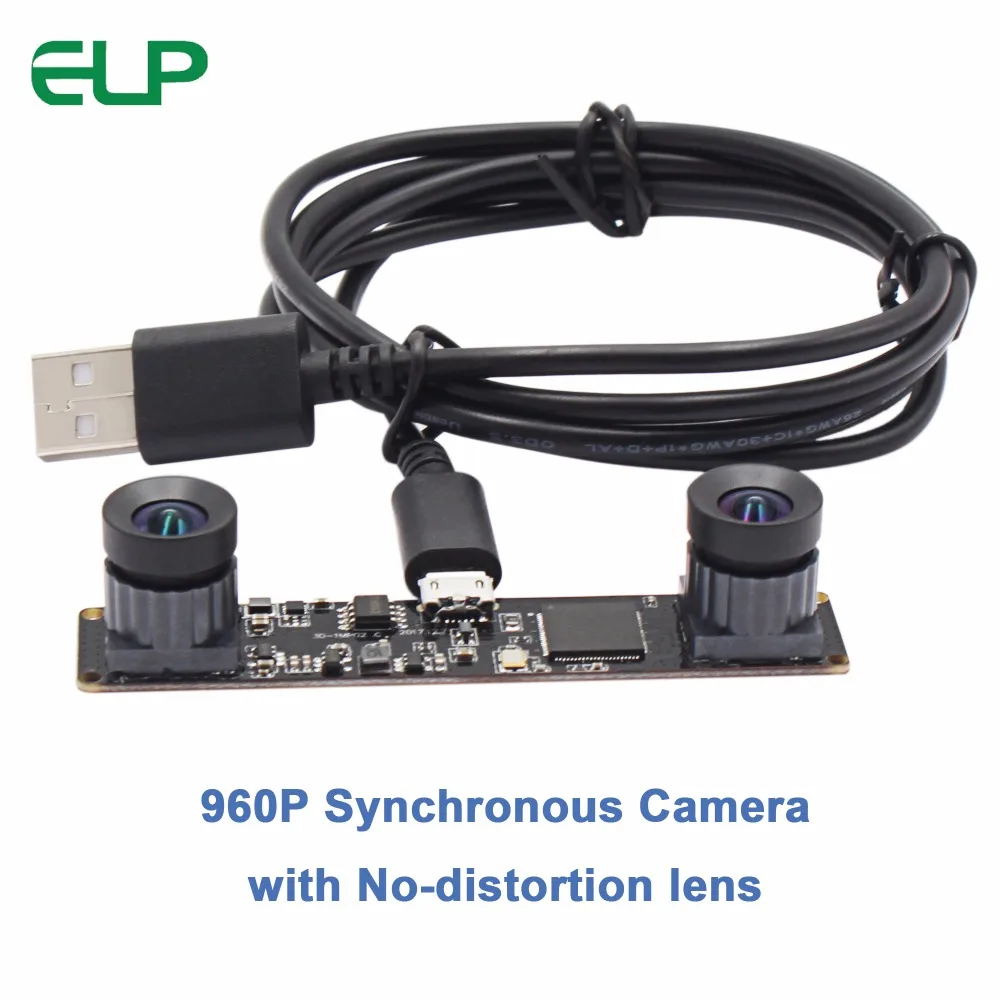 

Synchronized 960P HD OV9750 dual Stereo Webcam High frame MJPEG 60fps UVC OTG with No distortion lens Mini usb camera module