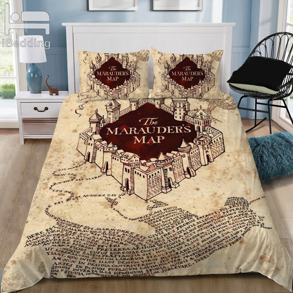 Buy The Marauder's Map Harry Potter Cartoon Elegant Classic 3D Bedding Sets