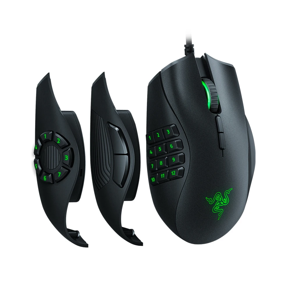 Razer Нага Проводная игровая мышь Мыши 16000 Точек на дюйм оптический Сенсор насыщенности цвета RGB Освещение 2/7/12 кнопка механические коммутаторы Gaming Keyboard Мышь