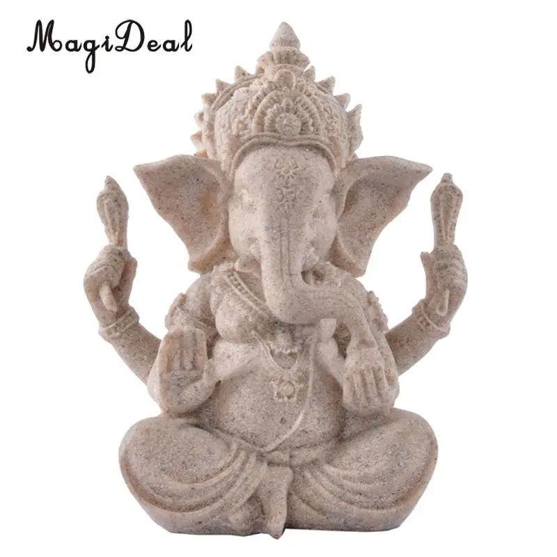 Vintage Art Home Decorative Sand Stone Hand Carved Elephant Sculpture Figurine Feng Shui Decors