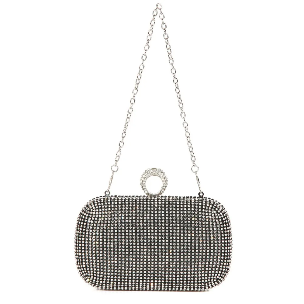 Ring Diamonds Evening Bag Clutch Bags Lady Wedding Purse Rhinestones