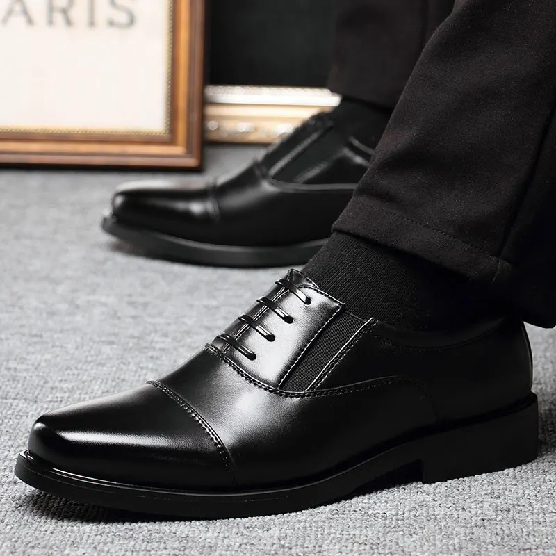 ZJNNK/Мужские модельные туфли с квадратным носком; Нежные мужские кожаные туфли; модные мужские туфли без застежки в деловом стиле - Цвет: Black