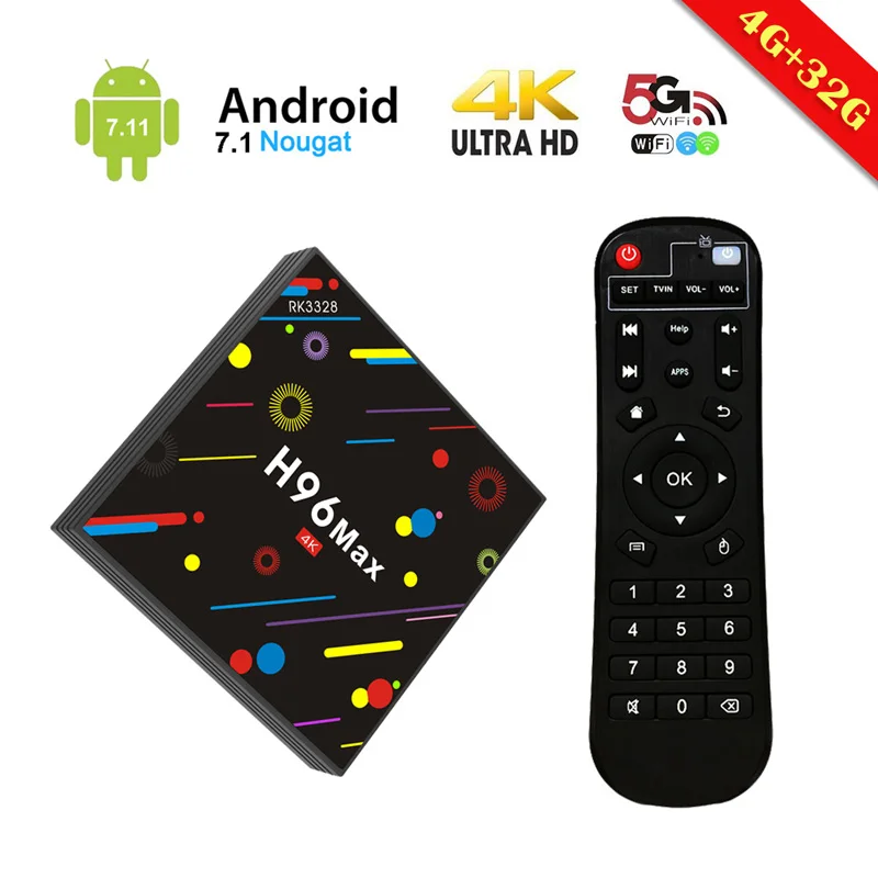 4G 32G Tv Box H96 Max H2 EstgoSZ 4G 64G Smart tv Box с русской клавиатурой Android 7,1 медиаплеер HDR10 телеприставка RK3328 коробка высокой емкости - Цвет: 4G 32G Tv Box