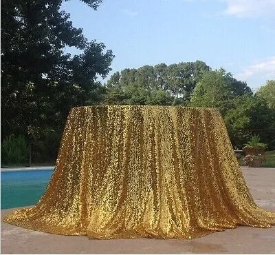 

10pcs120-Inch Gold Round Sequin Tablecloth for Wedding Party Cake Dessert Table Exhibition Events Decoration Table Cloth