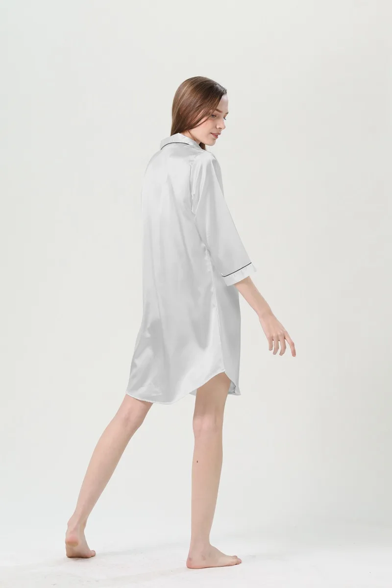 Имитация шелка ночная рубашка женская летняя ледяная шелковая модная домашняя одежда для детей в возрасте от 7 Точка рукавом сексуальный корейский стиль пижама из тонкой ткани, одежда для сна