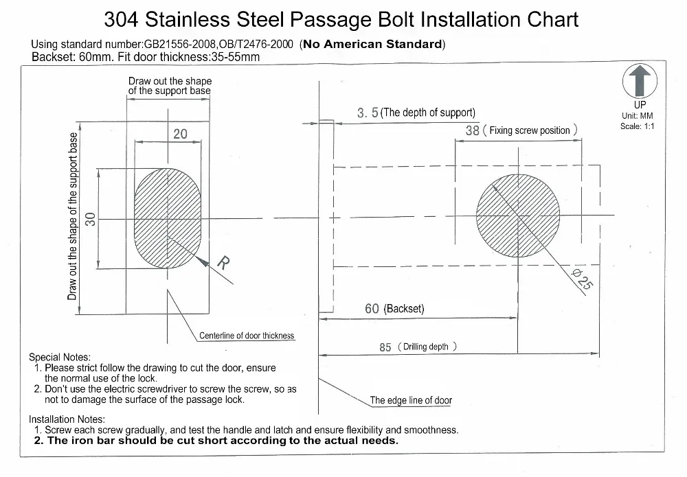 UNILOCKS Low Profile Door Knob Passage Bolt/Pull - Antique Bronze, Stainless Steel 304 (No American Standard) image 6