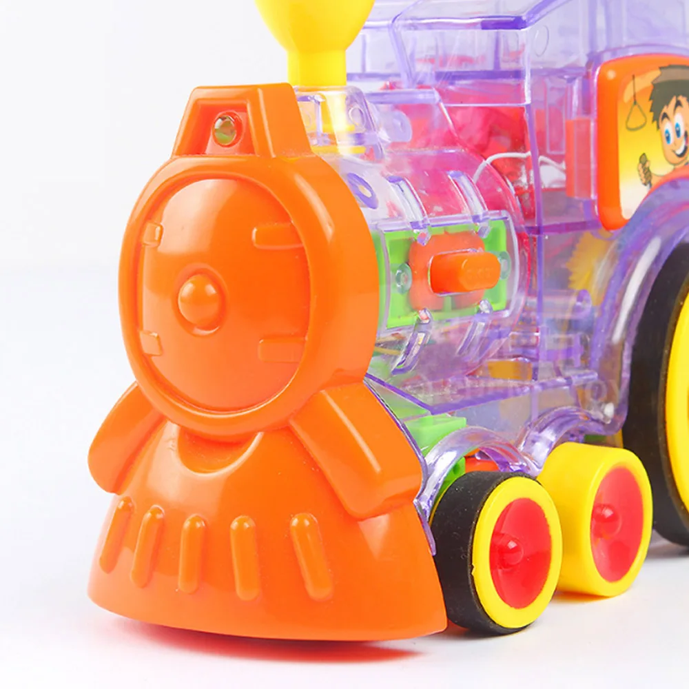 Новая модель вагона домино, автоматическая установка красочных блоков домино, игра с нагрузкой, обучающие игрушки