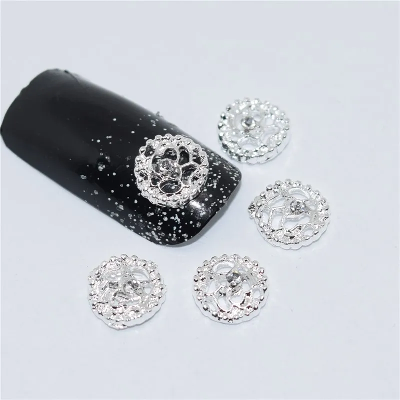 10 шт Новые белые жемчужные звезды 3D украшения для ногтей, сплав для ногтей, Стразы для ногтей#441