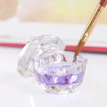 New Art Acrylic Crystal Glass Dappen Dish Lid Bowl Cup Liquid Powder Container