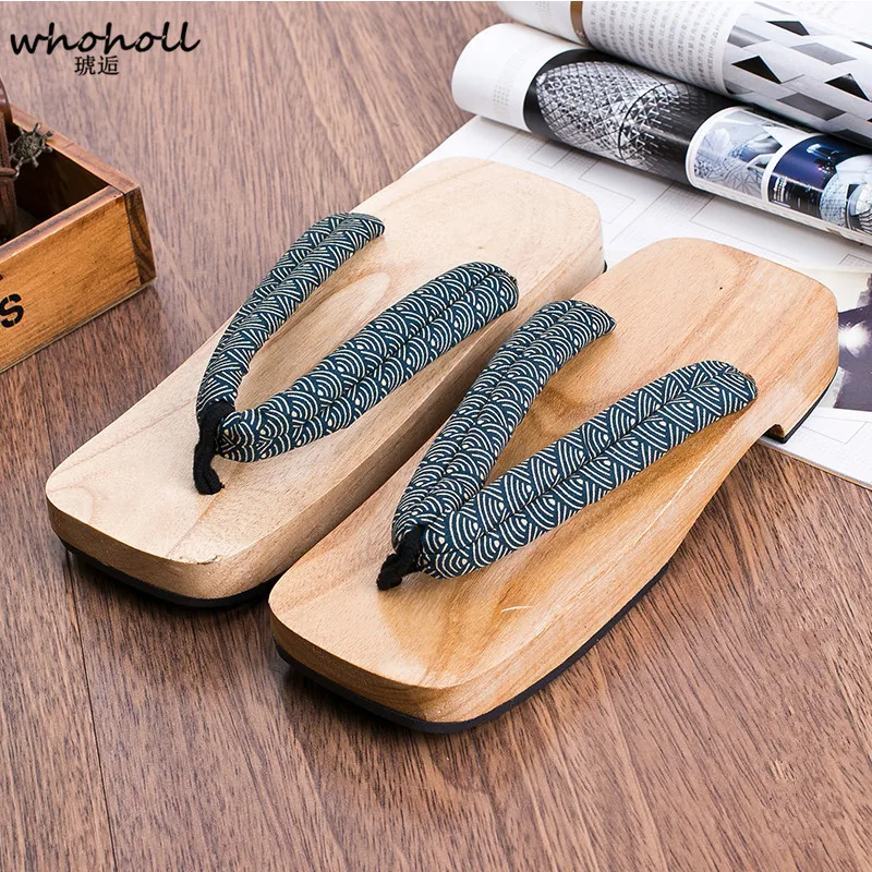 Whoholl Geta/мужские сандалии в японском стиле; деревянные сандалии для мужчин; шлепанцы; сандалии на плоской платформе; Cos обувь