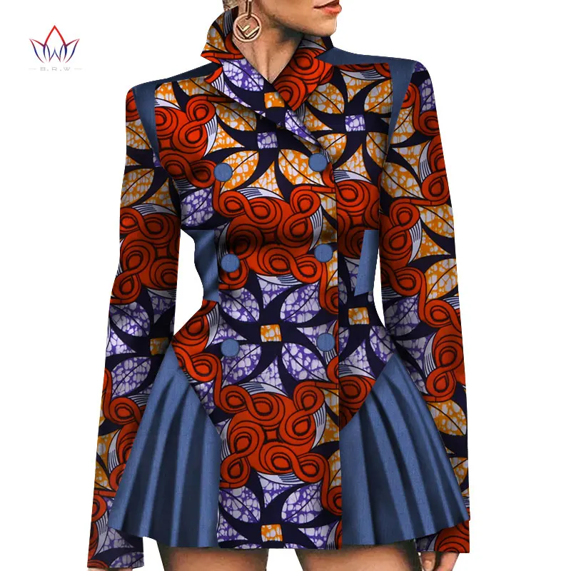 Африканское пальто для женщин 2019, Новая мода хлопок традиционный печати Куртки для Леди Пальто Верхняя одежда короткая блузка Женский WY4398