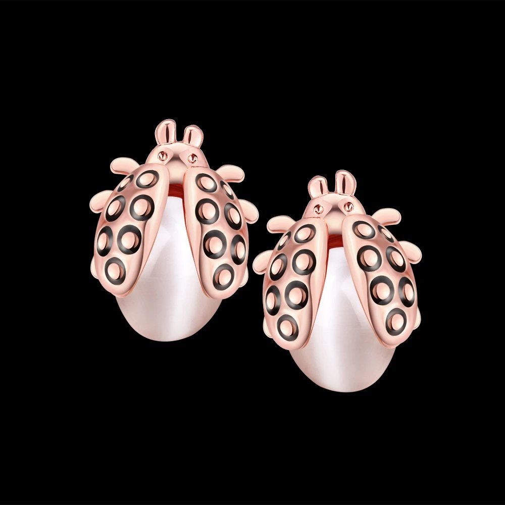 Женские серьги гвоздики в виде божьей коровки с кристаллами|fashion stud earrings|stud