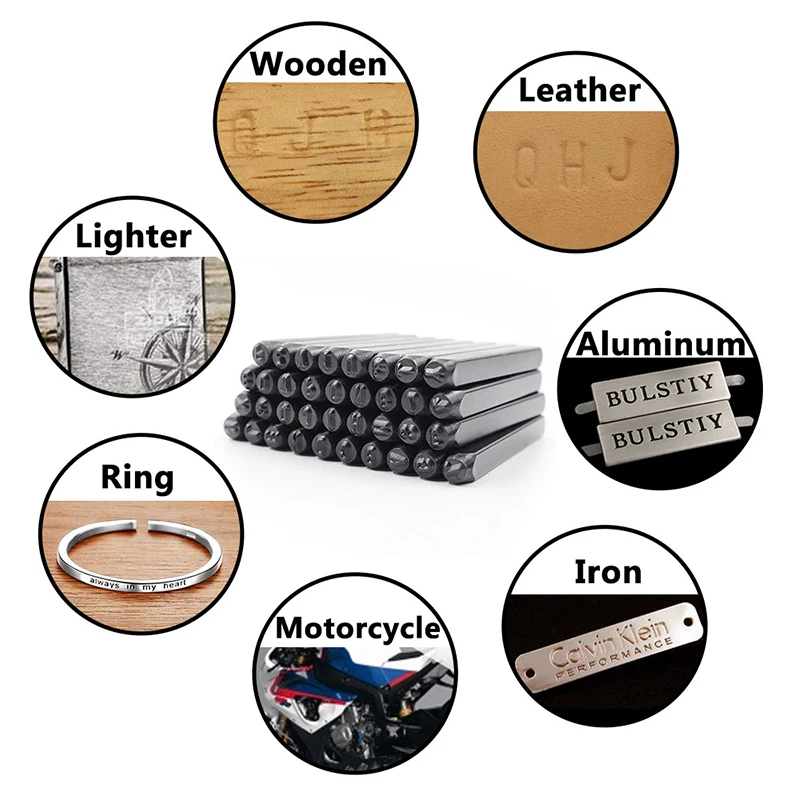 Leather Alphanumeric Seal Tool Work Saddle Making Tool Engraving Leather Craft Stamp Stamping Solid Metal Printing