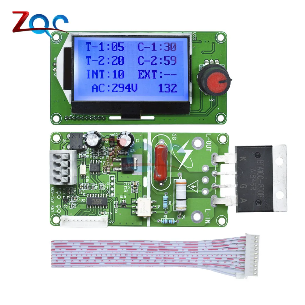100A/40A ЖК-дисплей цифровой двойной импульсный кодер точечный сварочный аппарат трансформаторный контроллер управления временем