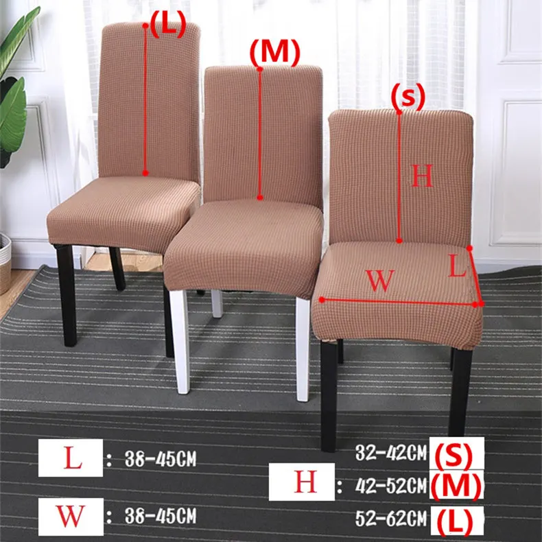 2 размера чехлы на кресла стрейч одноцветные чехлы на стулья для обеденного стула съемный чехол для кухонного офисного сиденья Чехол для стула