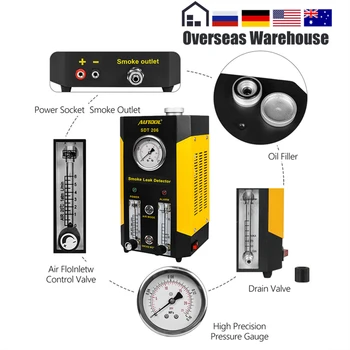 

AUTOOL SDT-206 Upgraded Car Smoke Leak Detector Exhaust Smoke Meter Machines Leak Locator Automotive Diagnostic Of Pipe Systems