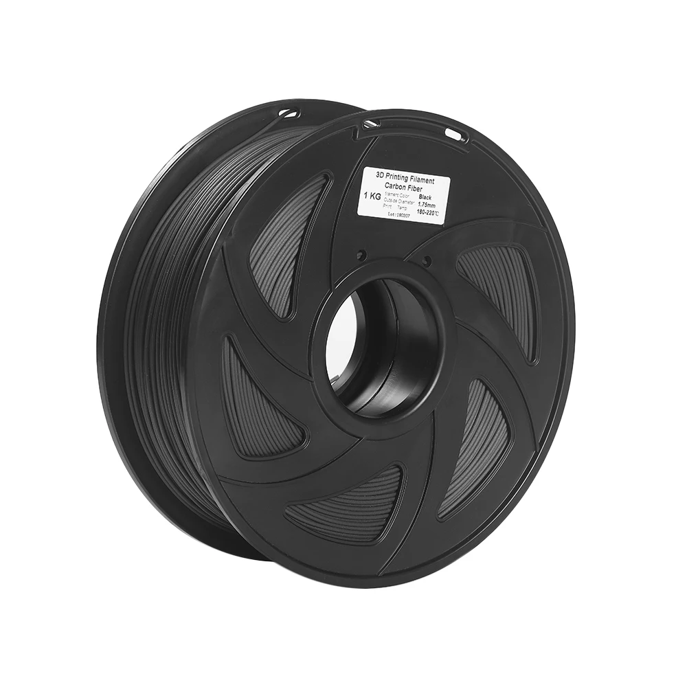 SUNLU Carbon Fiber PLA filament 1kg 1.75mm 3D Printer Filament 1kg Spool Dimensional Accuracy +//- 0.02 mm Carbon Fiber Black 1.75 mm