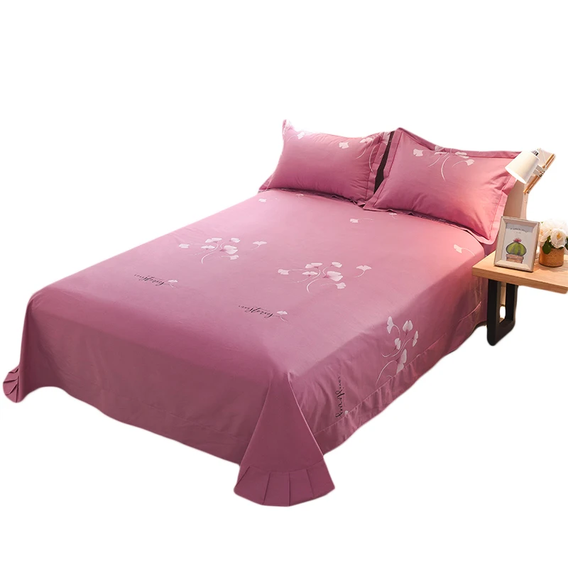 

Bean Paste Print Bedding Sheet Home Textile Printing Color Flat Sheets Combed Cotton Bed Sheet Bedding Linen For King Queen Size