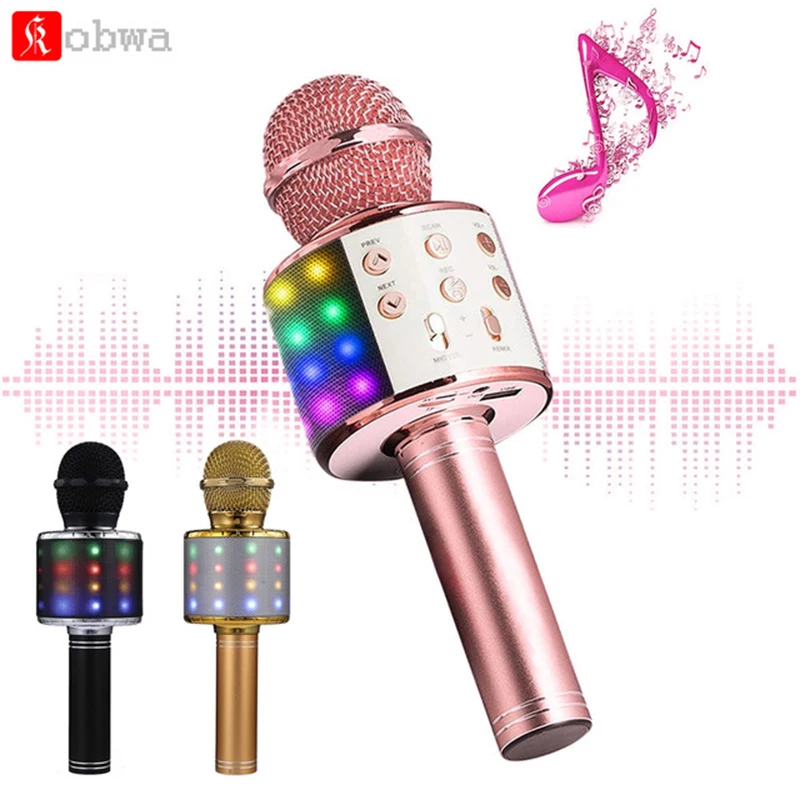 WS858 Bluetooth беспроводной микрофон Микрофон конденсатор волшебный микрофон караоке мобильный телефон плеер микрофон динамик Запись музыки