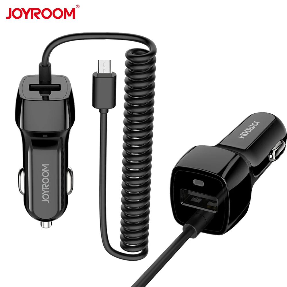 Joyroom автомобиля Зарядное устройство с USB кабель для iPhone iPad Micro Тип-C USB-C 2.1a Быстрая