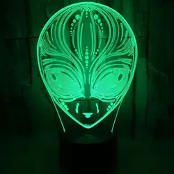 YIMIA Творческий 3D визуальный инопланетянин E.T. светодио дный ночник 7 цветов Главная Таблица вечерние Бар Декор лампы мальчиков Человек Дети