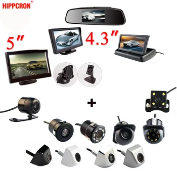 

2In1 Car Parking System Kit 4.3" Desktop Foldable Mirror / 5" Sucker Monitor TFT LCD HD Screen + Waterproof Rear View Camera